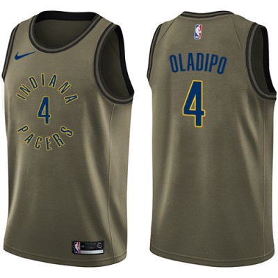 Nike Indiana Pacers #4 Victor Oladipo Green Salute to Service Youth NBA Swingman Jersey